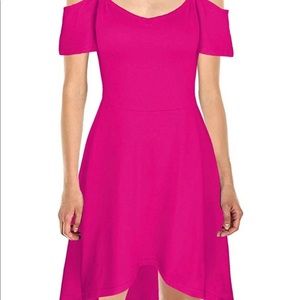 Hot Pink Cold Shoulder Dress